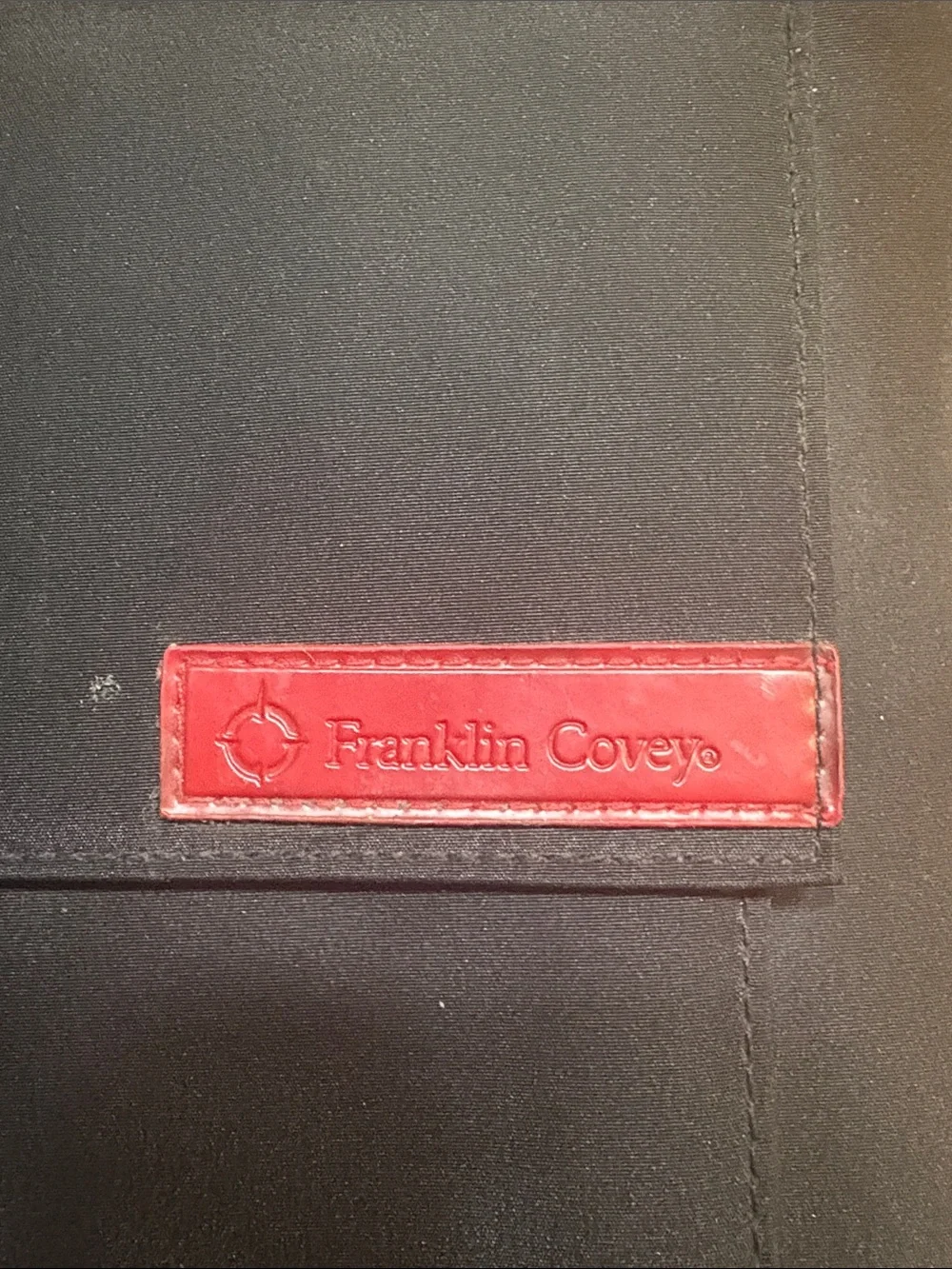 Franklin Covey Black Portfolio with Red Logo Accent, 13x11”